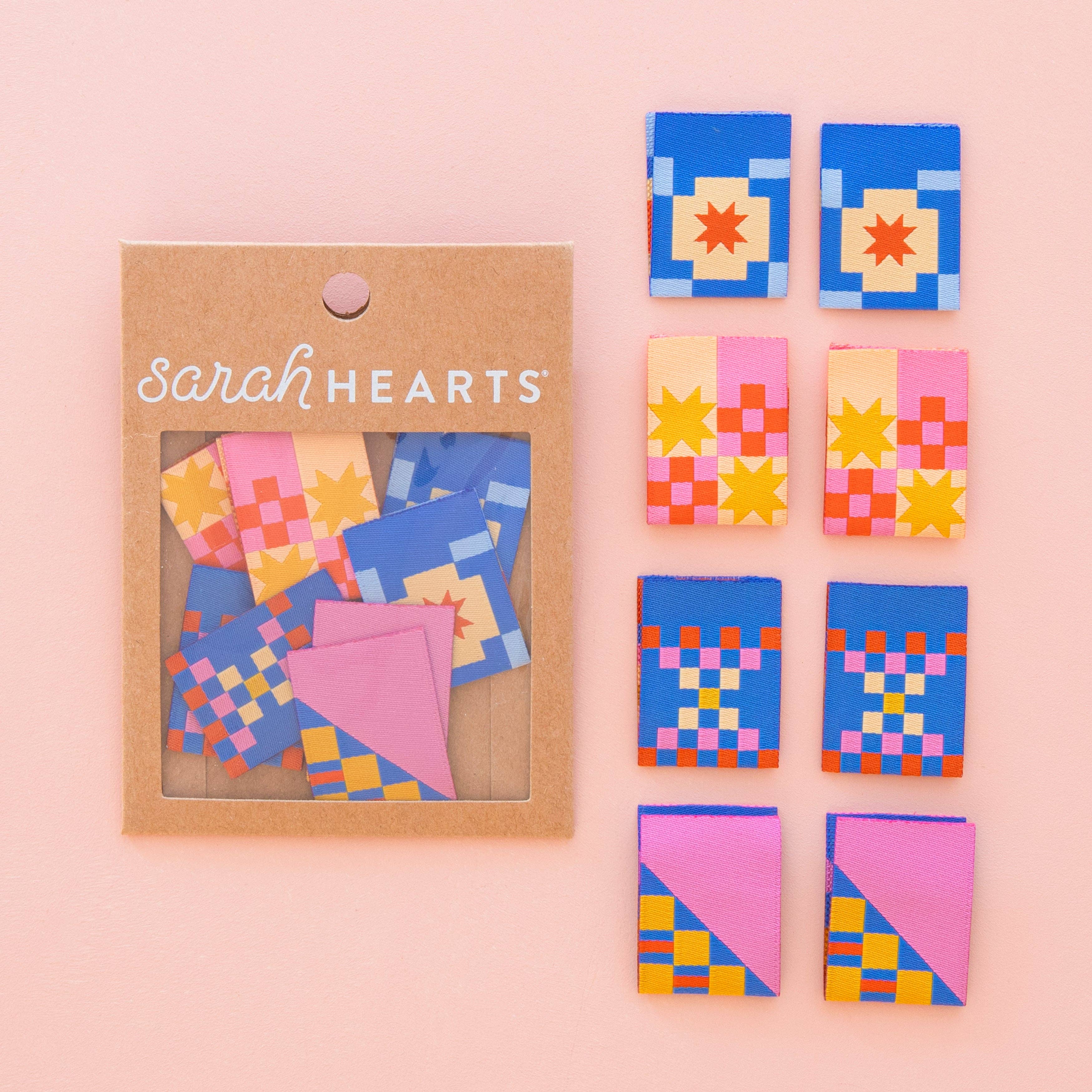 Sarah Hearts - TCJ Star Twist Multipack Woven Sewing and Quilting Labels