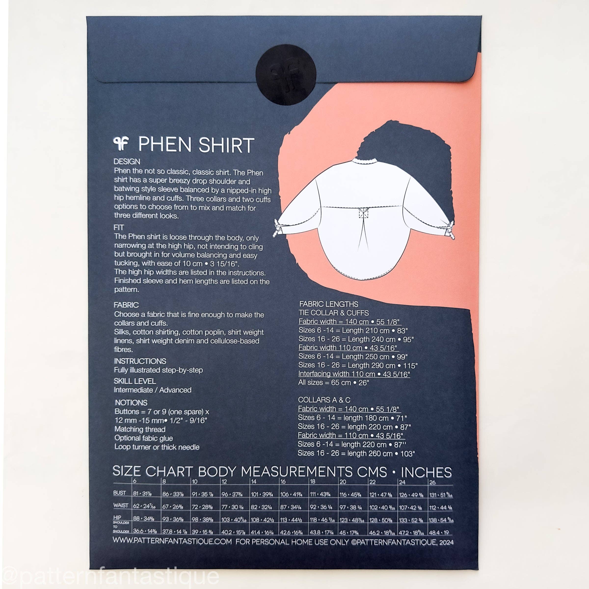 Pattern Fantastique - Phen Shirt - Printed Sewing Pattern