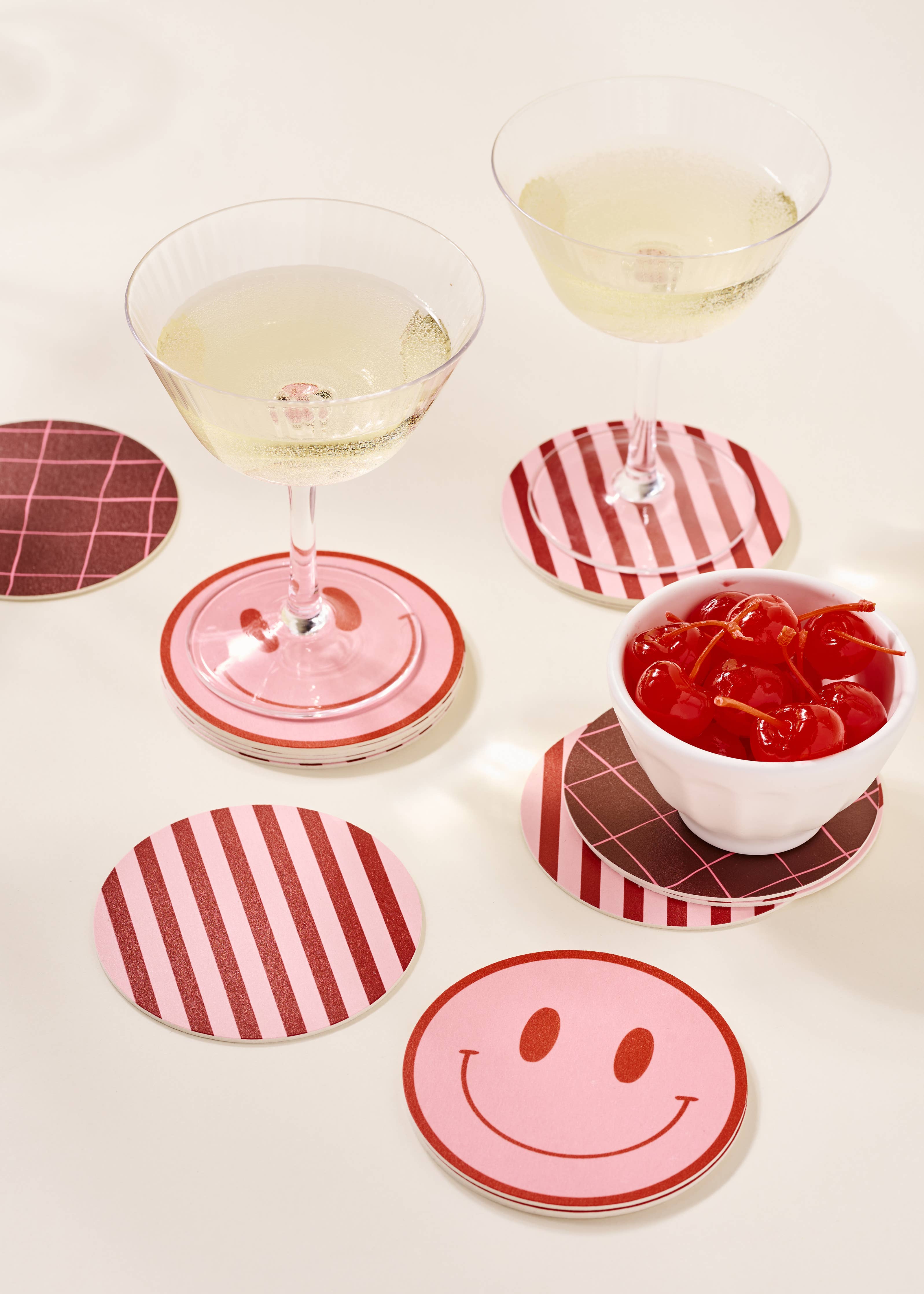 One & Only Paper - Peach and Tomato Smile Coasters - Set of Four