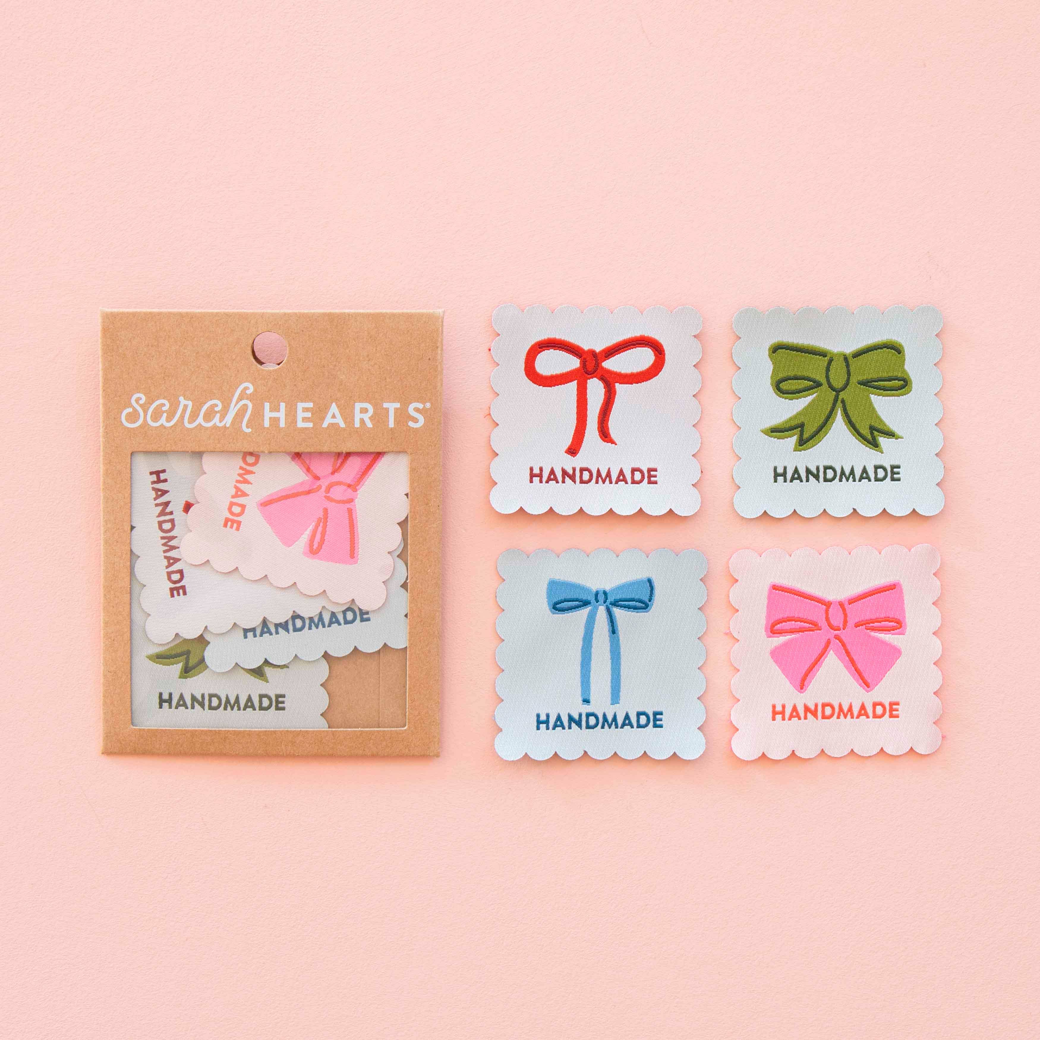 Sarah Hearts - Bows Multipack Large Woven Sewing Labels