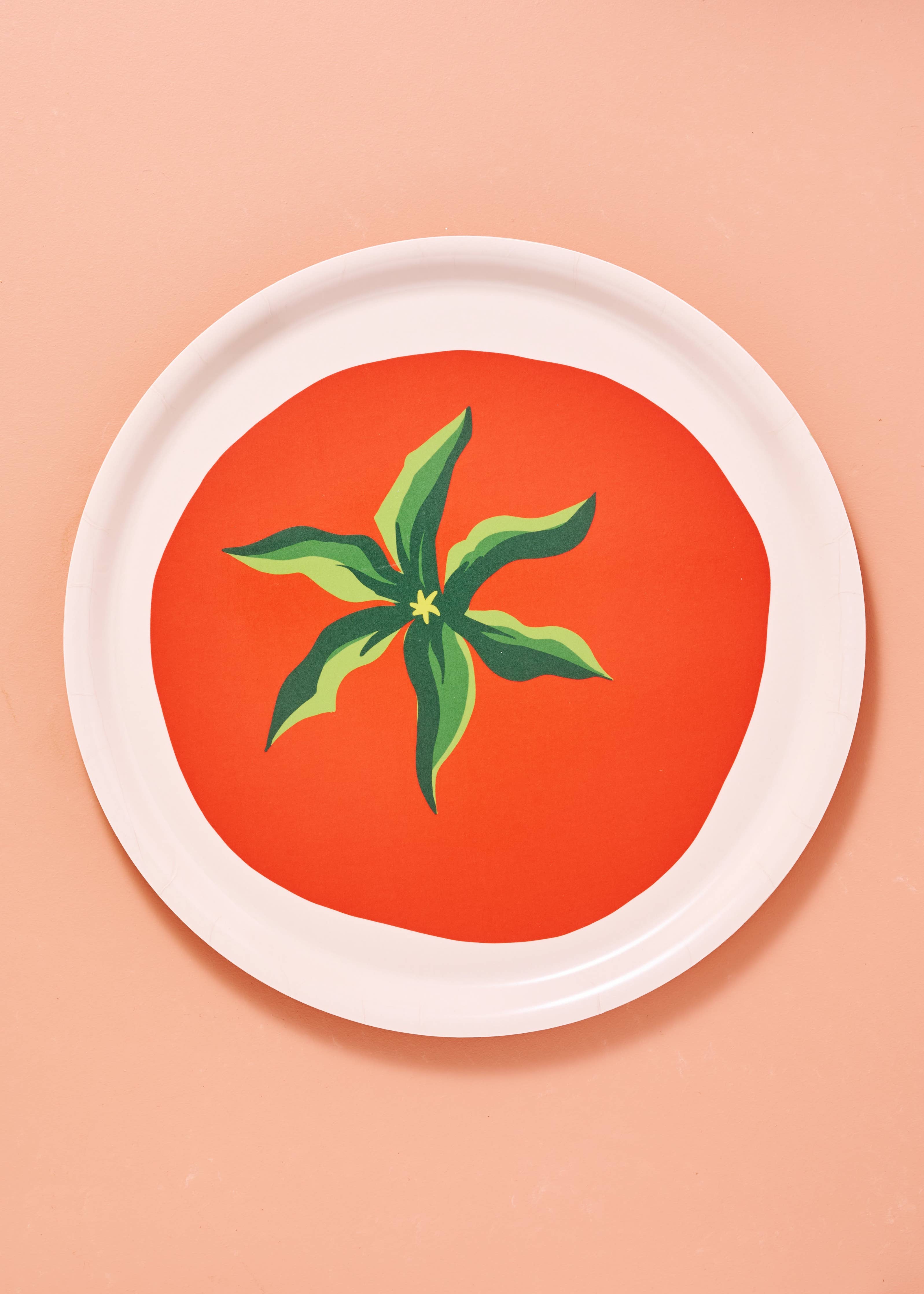 One & Only Paper - Tomato Bent Birch/Melamine Serving Tray Platter