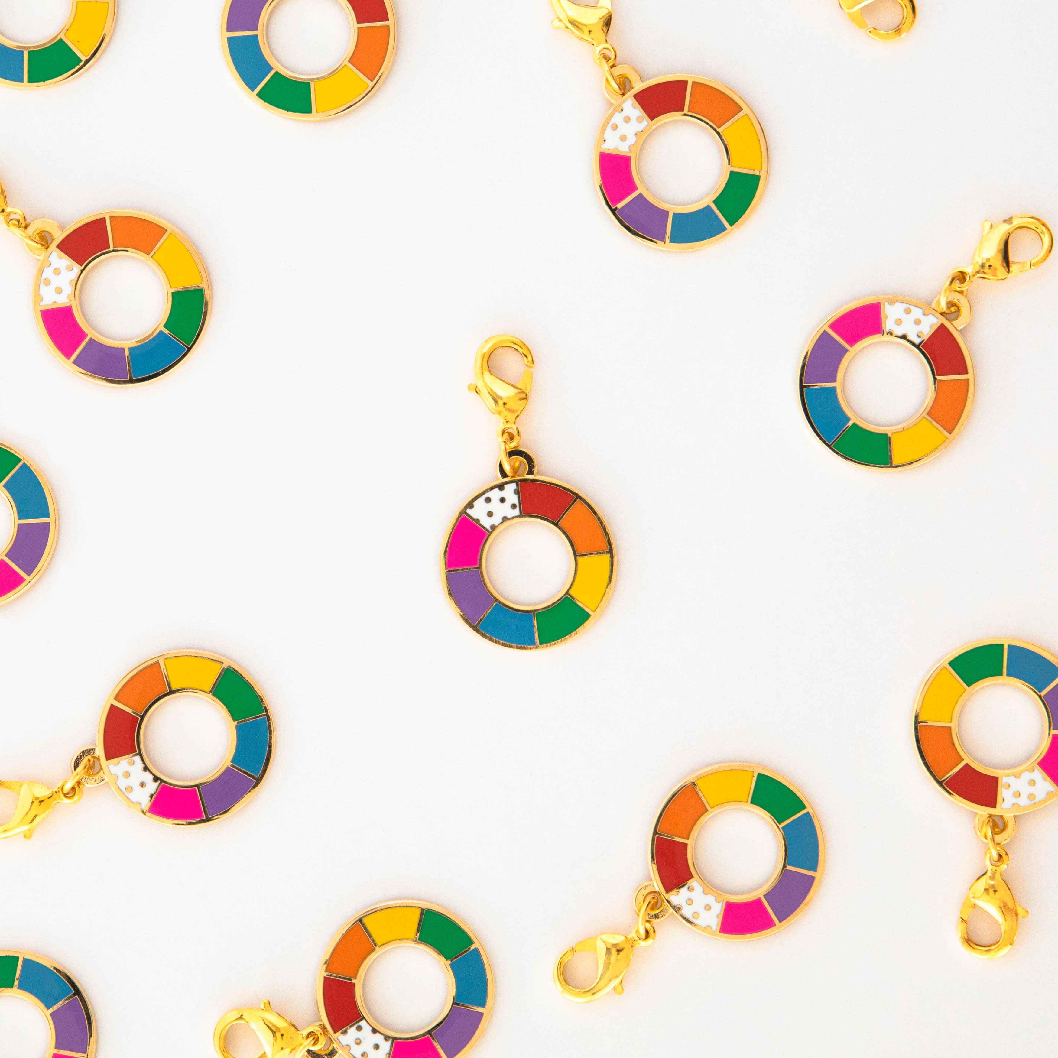 Sarah Hearts - Color Wheel Removable Zipper Charm