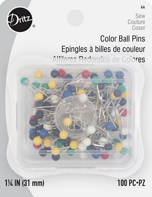 Color Ball Pins 1-1/4in 100ct