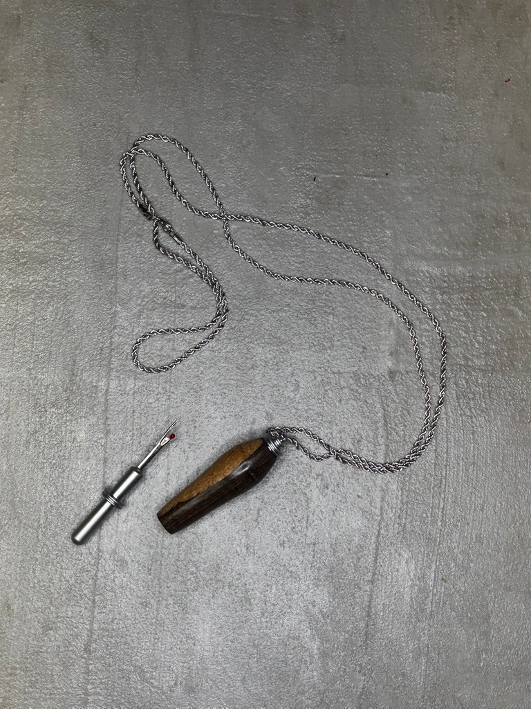 Seam Ripper Necklace- Brown (Smooth)