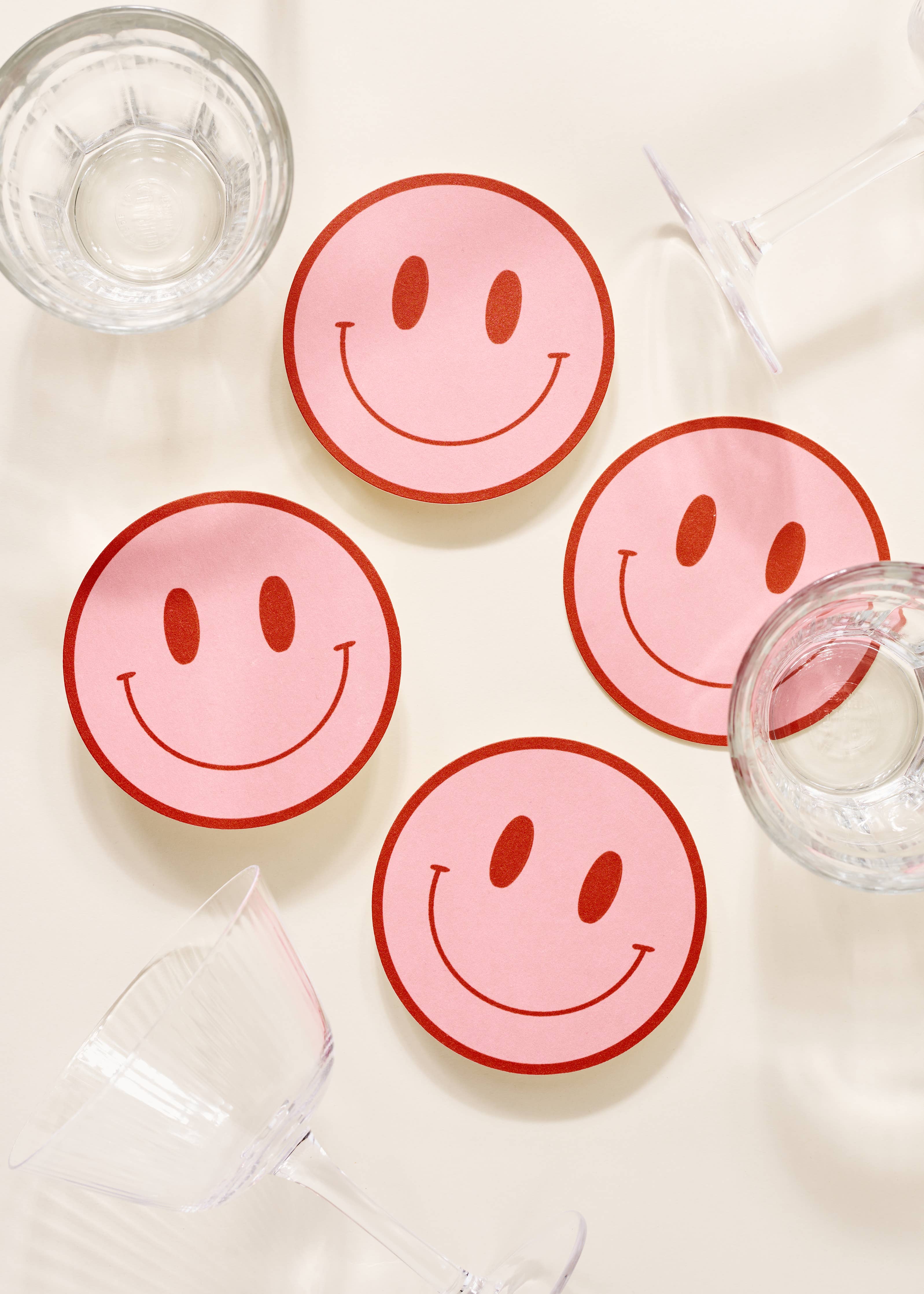 One & Only Paper - Peach and Tomato Smile Coasters - Set of Four