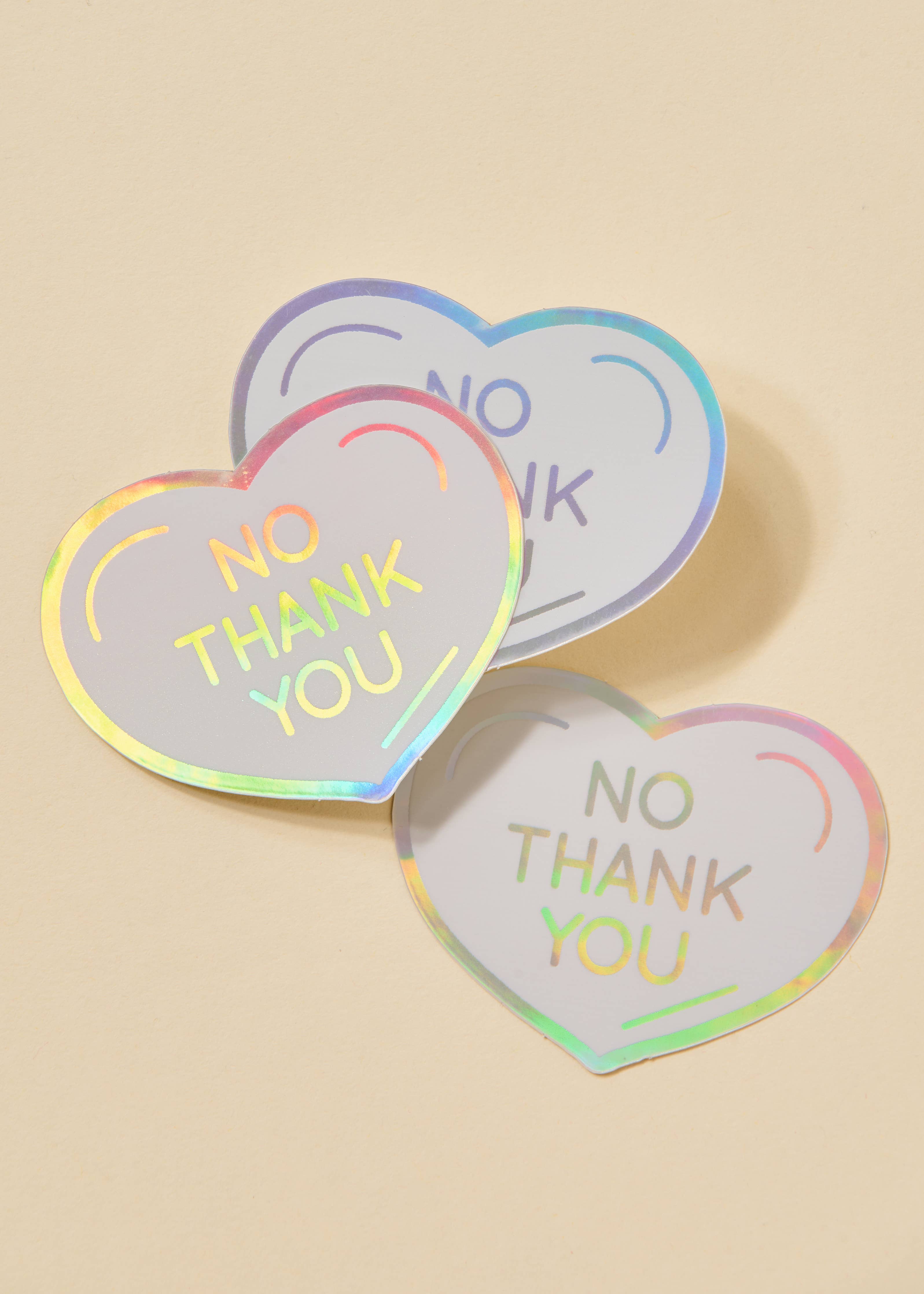 One & Only Paper - No Thank You Conversation Heart Holographic Sticker