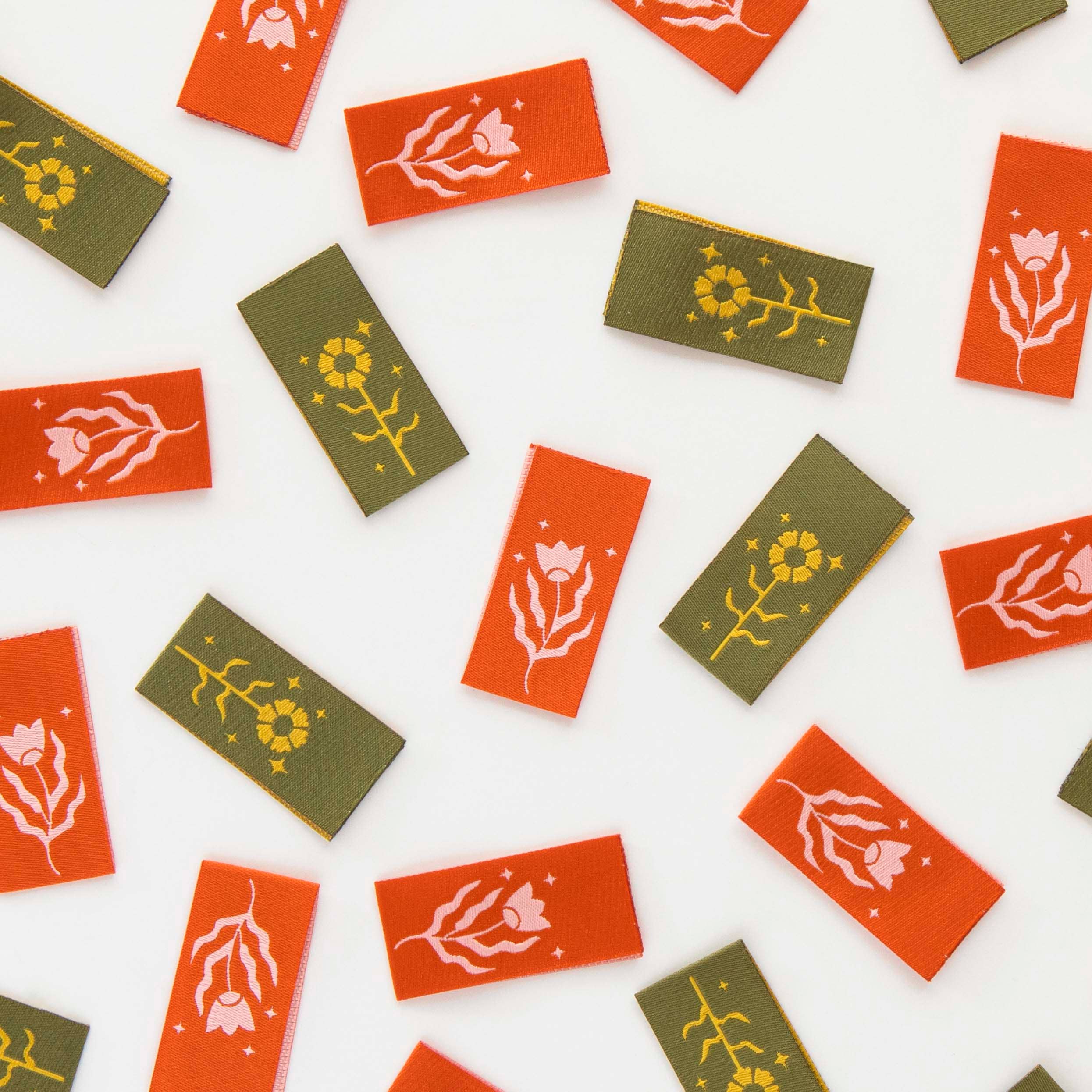 Sarah Hearts - Floral Design Multipack Woven Sewing Labels