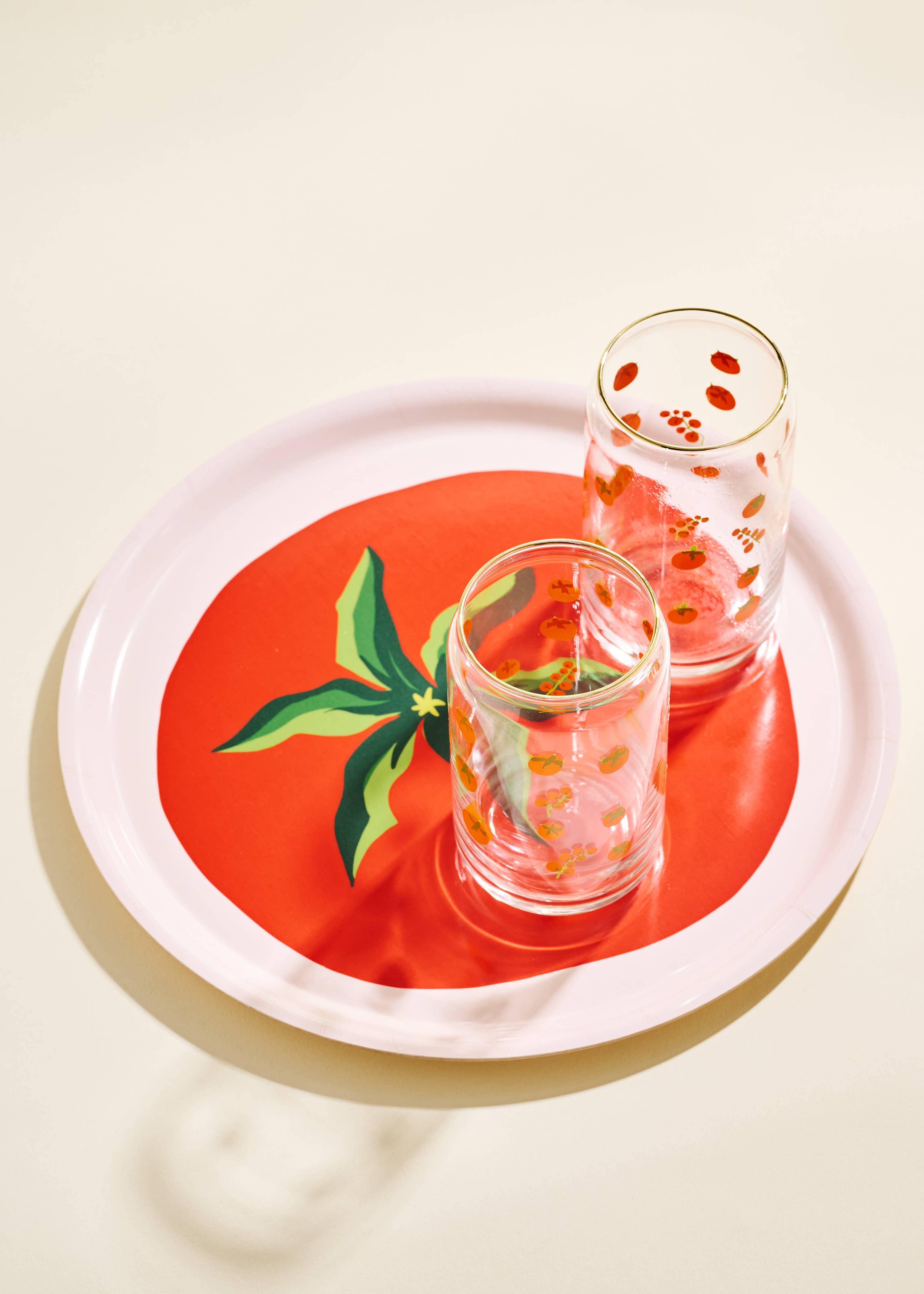 One & Only Paper - Tomato Bent Birch/Melamine Serving Tray Platter