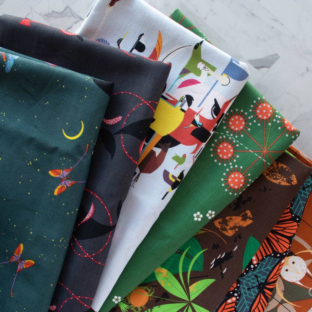 Birch Fabrics - Spring Wildflowers Barkcloth